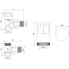 Mexen G05 ensemble thermostatique angulaire, blanc - W901-958-20