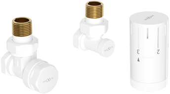 Mexen G05 ensemble thermostatique angulaire, blanc - W901-958-20