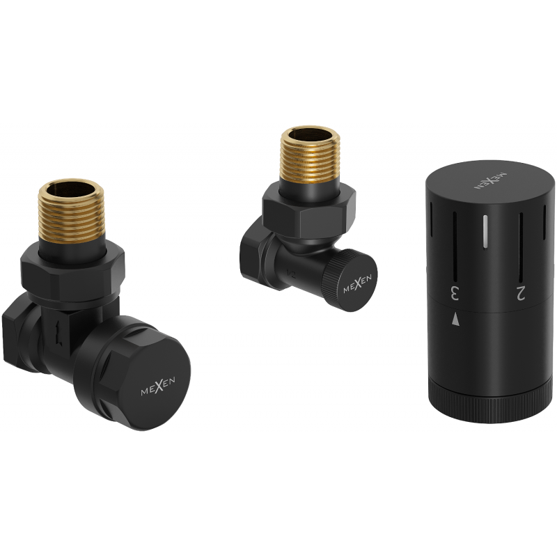 Mexen G05 ensemble thermostatique angulaire, noir - W901-958-70