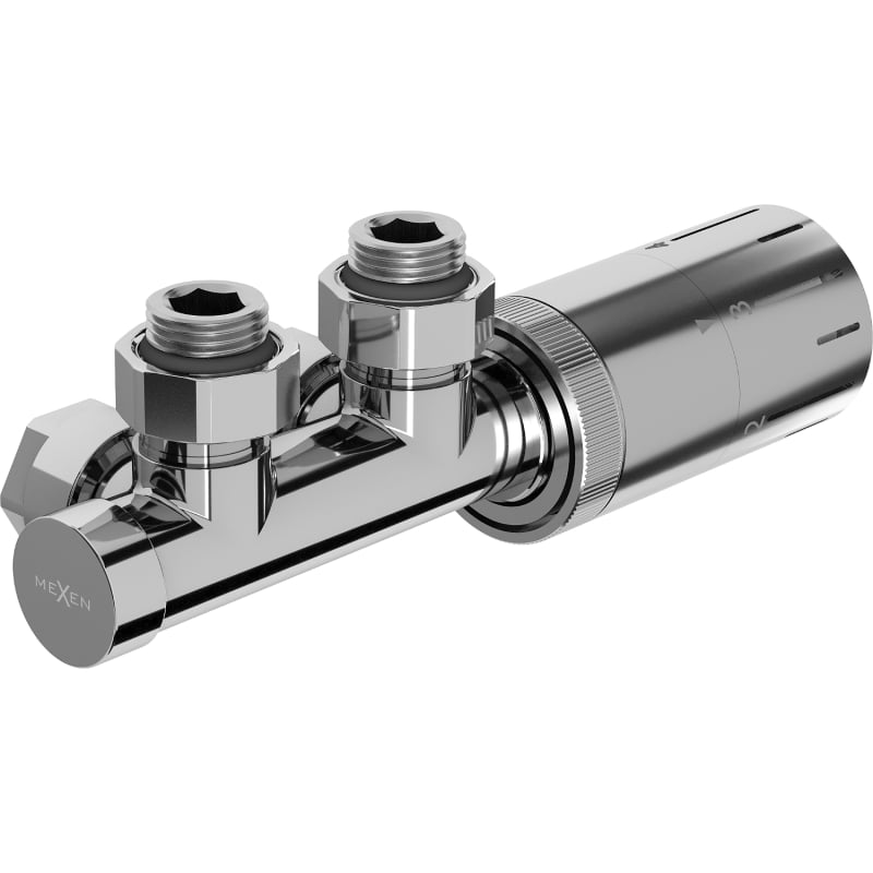 Mexen G05 ensemble thermostatique angulaire, Duplex, DN50, chrome - W907-958-01