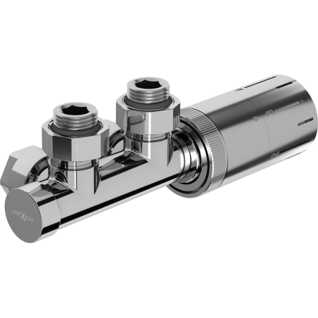 Mexen G05 ensemble thermostatique angulaire, Duplex, DN50, chrome - W907-958-01