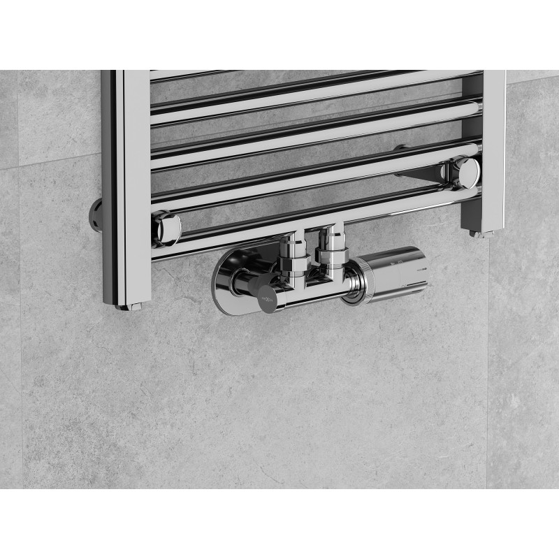Mexen G05 ensemble thermostatique angulaire, Duplex, DN50, chrome - W907-958-01