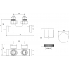 Mexen G05 ensemble thermostatique angulaire, Duplex, DN50, chrome - W907-958-01
