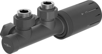 Mexen G05 ensemble thermostatique d'angle, Duplex, DN50, anthracite - W907-958-66
