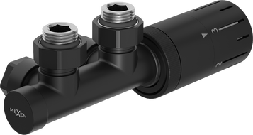 Mexen G05 ensemble thermostat en angle, Duplex, DN50, noir - W907-958-70