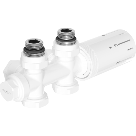 Mexen G05 kit thermostatique angulaire/droit, Duplex, DN50, blanc - W908-958-20