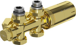 Mexen G05 ensemble thermostatique coudé/plat, Duplex, DN50, doré - W908-958-50