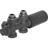 Mexen G05 ensemble thermostatique coudé/droit, Duplex, DN50, anthracite - W908-958-66