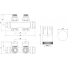 Mexen G05 ensemble thermostatique angle/droit, Duplex, DN50, noir - W908-958-70