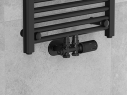 Mexen G05 ensemble thermostatique angle/droit, Duplex, DN50, noir - W908-958-70