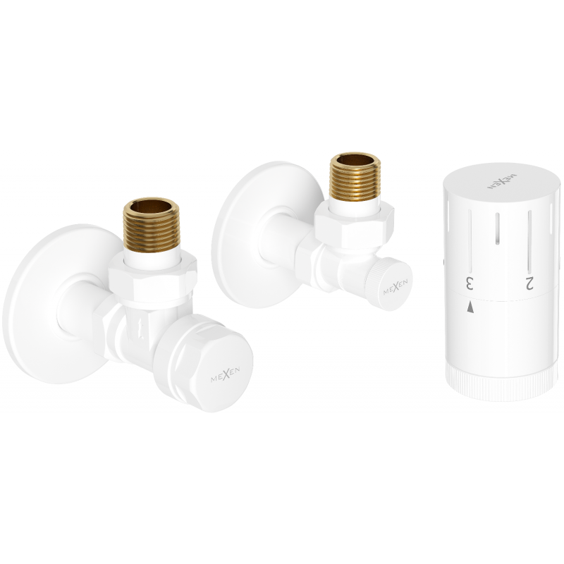 Mexen G05 ensemble thermostatique d'angle avec cache R, blanc - W901-958-904-20