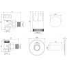 Mexen G05 ensemble thermostatique angulaire avec cache R, noir - W901-958-904-70