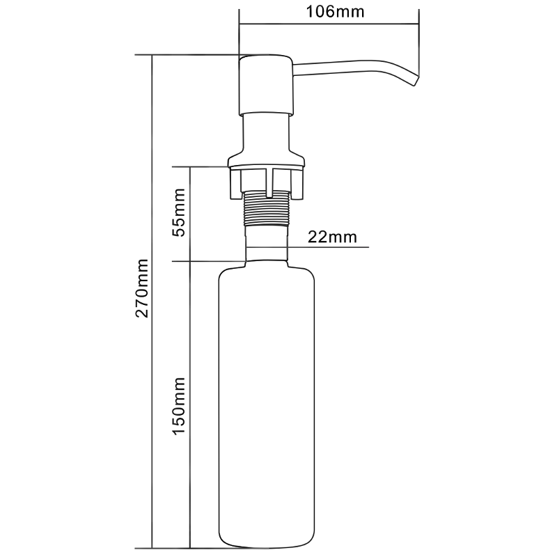 Mexen distributeur de liquide pour évier, blanc - 6601320-20