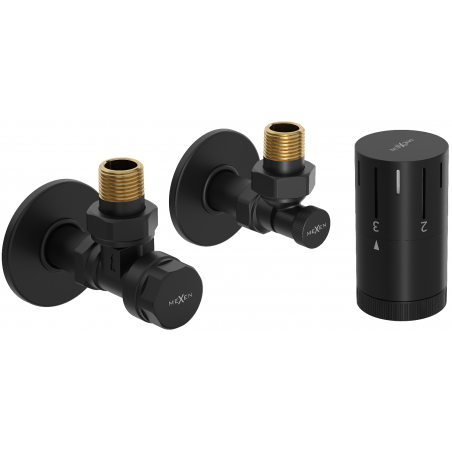 Mexen G05 ensemble thermostatique angulaire avec rosace R, noir - W901-958-904-70
