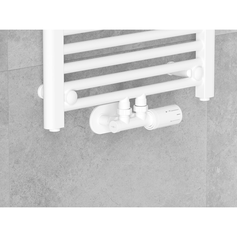 Mexen G05 ensemble thermostatique d'angle avec cache R, Duplex, DN50, blanc - W907-958-905-20
