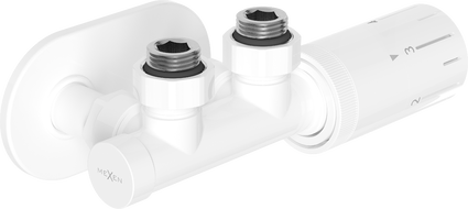 Mexen G05 ensemble thermostatique d'angle avec cache R, Duplex, DN50, blanc - W907-958-905-20