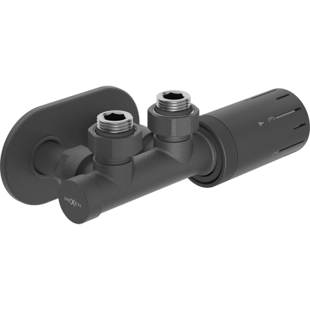 Mexen G05 ensemble thermostatique d'angle avec cache R, Duplex, DN50, anthracite - W907-958-905-66