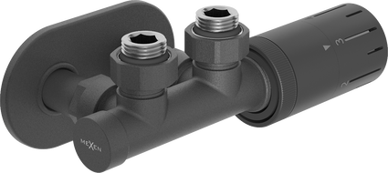 Mexen G05 ensemble thermostatique d'angle avec cache R, Duplex, DN50, anthracite - W907-958-905-66
