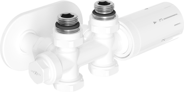 Mexen G05 ensemble thermostatique angulaire/droit avec rosace R, Duplex, DN50, blanc - W908-958-905-20
