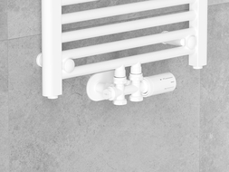 Mexen G05 ensemble thermostatique coudé/droit avec cache R, Duplex, DN50, blanc - W908-958-905-20