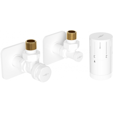 Mexen G05 ensemble thermostatique angulaire avec rosette S, blanc - W901-958-909-20