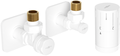 Mexen G05 ensemble thermostatique angulaire avec cache S, blanc - W901-958-909-20