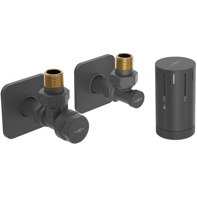 Mexen G05 kit thermostatique d'angle avec cache S, anthracite - W901-958-909-66
