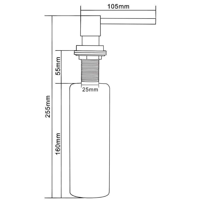 Mexen distributeur de liquide pour évier, doré - 6605320-50