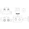Mexen G05 ensemble thermostatique angulaire avec plaque de recouvrement S, Duplex, DN50, blanc - W907-958-910-20