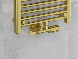 Mexen G05 ensemble thermostatique angulaire avec cache S, Duplex, DN50, or - W907-958-910-50