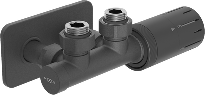 Mexen G05 ensemble thermostatique angulaire avec cache S, Duplex, DN50, anthracite - W907-958-910-66
