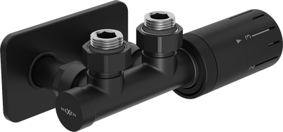 Mexen G05 ensemble thermostatique angulaire avec cache S, Duplex, DN50, noir - W907-958-910-70