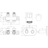Mexen G05 Ensemble thermostatique angulaire / droit avec cache S, Duplex, DN50, chromé - W908-958-910-01
