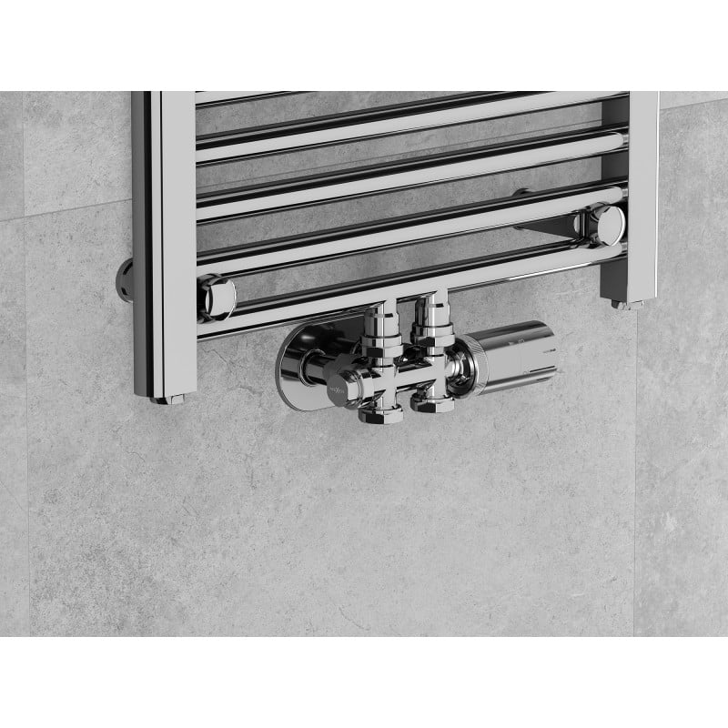 Mexen G05 kit thermostatique coudé/droit avec cache S, Duplex, DN50, chrome - W908-958-910-01