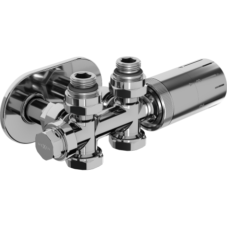 Mexen G05 kit thermostatique coudé/droit avec cache S, Duplex, DN50, chrome - W908-958-910-01