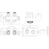 Mexen G05 kit thermostatique d'angle/droit avec cache S, Duplex, DN50, blanc - W908-958-910-20