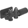 Mexen G05 ensemble thermostatique d'angle/droit avec rosace S, Duplex, DN50, anthracite - W908-958-910-66