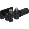 Mexen G05 ensemble thermostatique d'angle/droit avec rosace S, Duplex, DN50, noir - W908-958-910-70