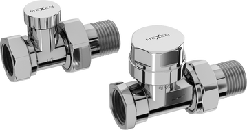 Mexen Uni-Term vannes de radiateur droites, chromées - W902-000-01