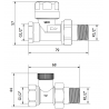 Mexen vannes de radiateur droites, nickel - W914-012-01