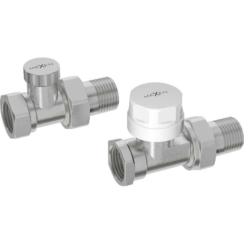 Mexen vannes de radiateur droites, nickel - W914-012-01