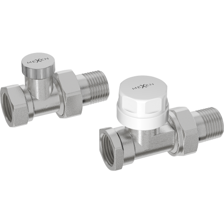 Mexen vannes de radiateur droites, nickel - W914-012-01