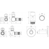 Mexen G00 ensemble thermostatique axiale avec cache R, noir - W903-900-904-70