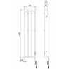 Mexen Pino radiateur électrique avec porte-serviettes 1405 x 347 mm, 250 W, noir - W301-1405-347-00-70