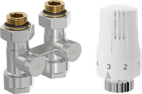 Mexen G01 kit thermostatique bicommande DN50, droit 1/2"x16 mm, nickel - W912-016-918-01