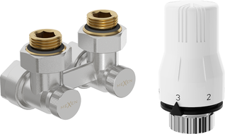 Mexen G02 ensemble thermostatique à deux tuyaux DN50, angle 1/2"x16 mm, nickel - W911-016-928-01