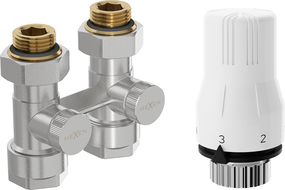 Mexen G02 ensemble thermostatique à deux tuyaux DN50, droit 1/2"x16 mm, nickel - W912-016-928-01