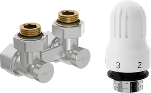 Mexen G04 ensemble thermostatique à double tuyau DN50, angle 1/2"x16 mm, nickel - W911-016-948-01