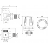 Mexen G01 ensemble thermostatique angulaire, nickel - W913-012-918-01