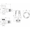 Mexen G01 ensemble thermostatique d'angle, nickel - W913-012-918-01